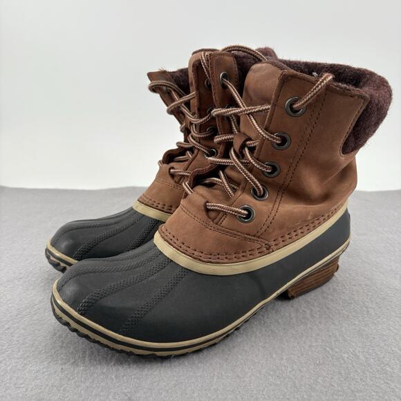 Sorel Woman’s Slimpack Lace II Leather Boot NL3058-282 Snow Waterproof Sz 8 - Picture 1 of 10